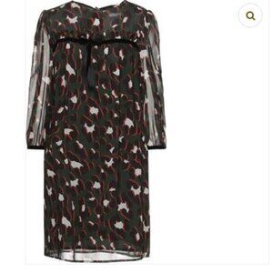 NWT | Relish Sheer Tie Dress | Dark Olive | Sz S